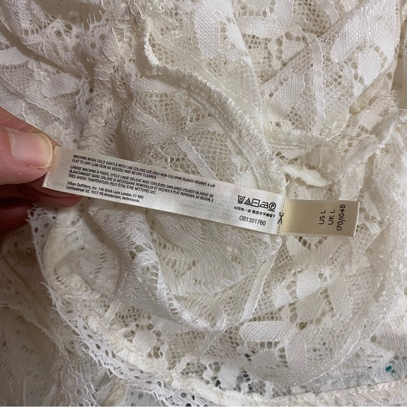 Free People Olivia Sheer Lace Mini Ivory Layering Dress - Picture 8 of 9